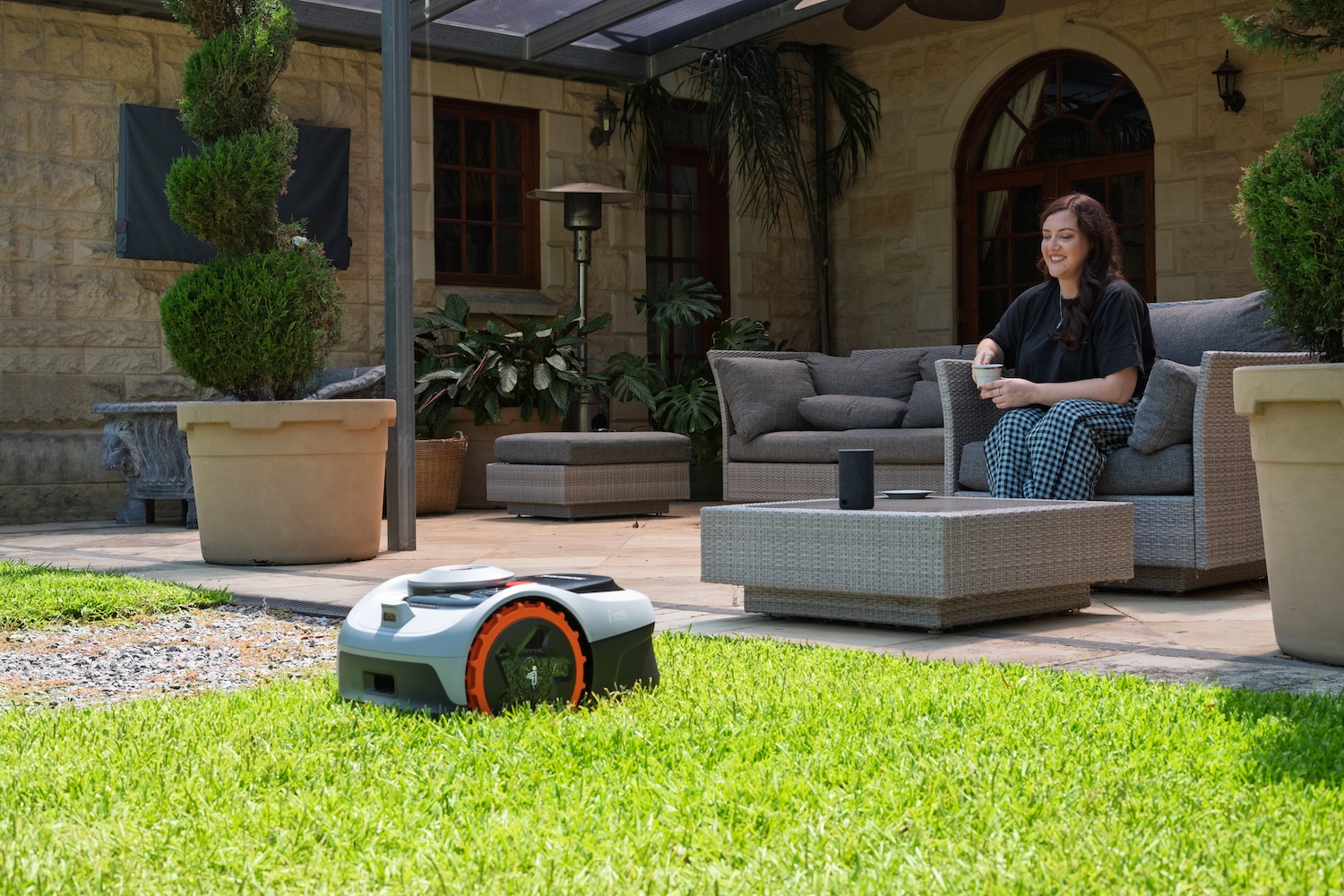 Robot Mower in Garden